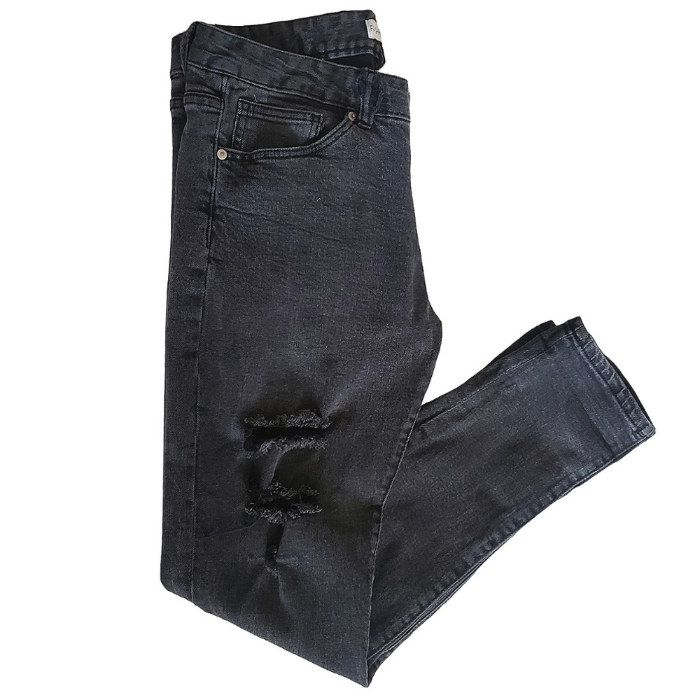 Fashion Nova Jeans Black Mens Street Wear 33 Destroyed Grunge Rocker Destructed